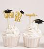 Darling Souvenir| Graduation Cap Theme Party Cupcake Toppers | Dessert Decorations Congrats Grad Cupcake Toppers - Pack Of