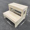 Solid Wood 2-Step Folding Ladder Stool for Household and Balcony Use