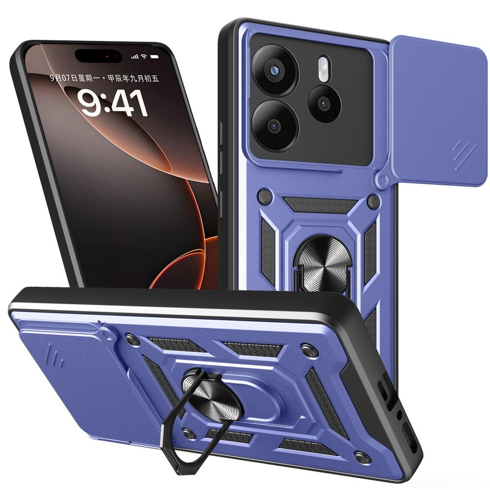 Чехол для защиты камеры Xiaomi Redmi Note 14 4G Note14 5G Redmi 14R 14C Redmi 13 Armor Hybrid Metal Ring Holder Back Cover