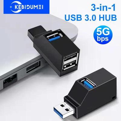 3-портовый USB 3.0-концентратор, мини-USB-адаптер, разветвитель, OTG-адаптер, 5 Гбит/с, высокоскоростное U-ридер для портативных ПК