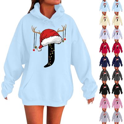 Женская мода повседневная толстовка с капюшоном с длинным рукавом и круглым вырезом с карманами