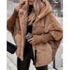 Women Winter Hooded Patchwork Warm Outwear Ladies Padded Causal Soft Jacket