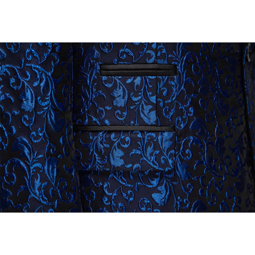 Мужской многоцветный приталенный жаккардовый пиджак-смокинг для сцены, свадьбы и банкета