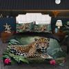 Leopard Flower Pattern Polyester 3D Printed Quilt Cover Comfortable Bedding Cover Luxury Animal Theme Duvet Cover Set Pillowcase