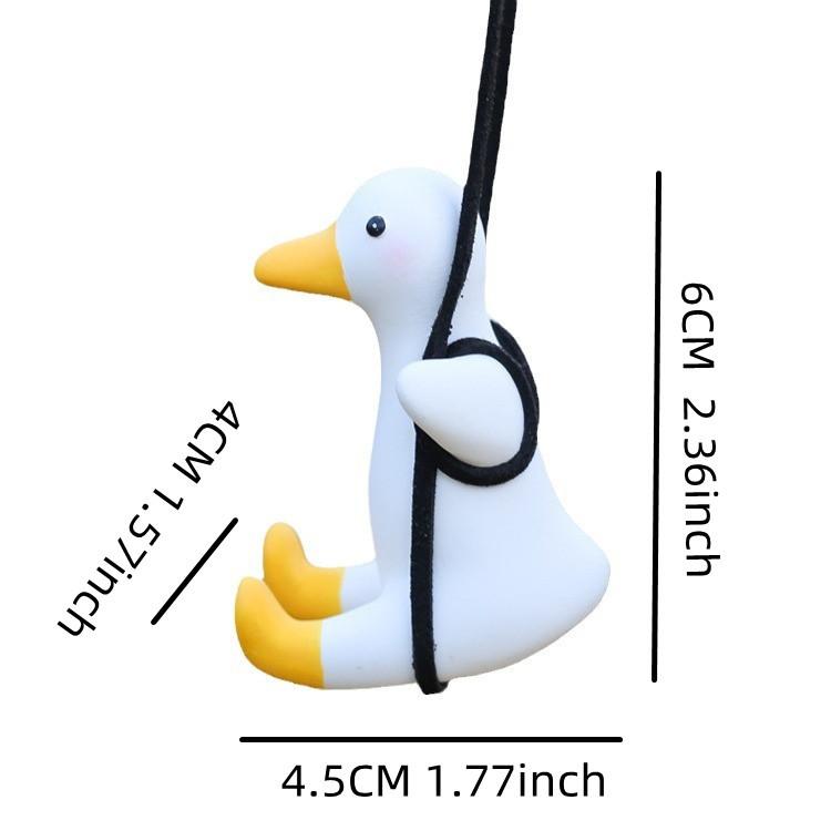 Очаровательные украшения для автомобиля в виде утки для женщин, подвеска на зеркало заднего вида в виде качелей из шины
