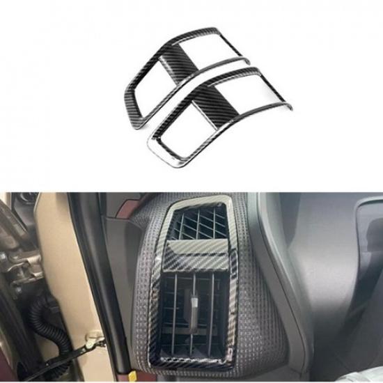 For Toyota bZ4X 2022 2023 Carbon Fiber 2PC Front Side Air Outlet Vent Cover Trim