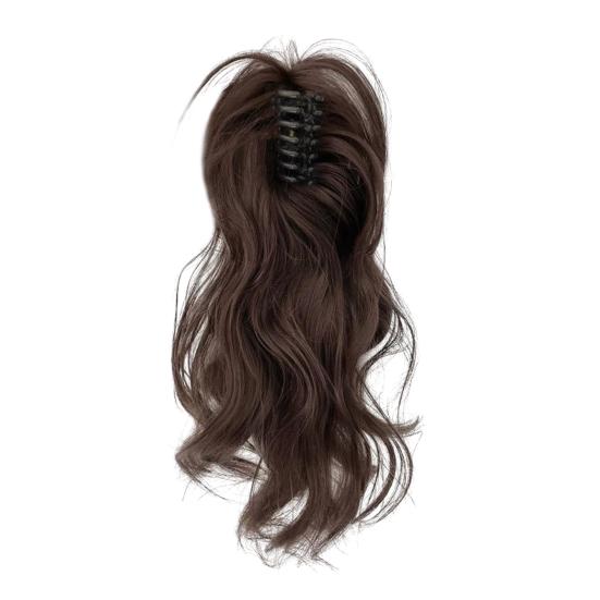 Women Curly Ponytail Extension Hairpiece with Claw Clip Fluffy Natural High Temperature Fiber Messy High Ponytail Long Wavy Wig Synthetic Hair