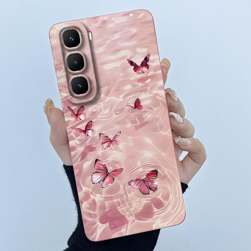 Чехол для Infinix Hot 60 Pro Plus Модный Простой Цветок Жидкий Силикон Защита Камеры Чехол Для Infinix Hot 60 Pro+ Capa