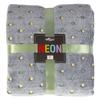 Blanket 200x220 made of soft microfiber NEON gray blanket with yellow and green dots