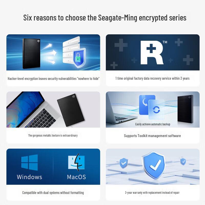 Seagate Ming Series 1TB USB3.0 Encrypted Portable Hard Drive