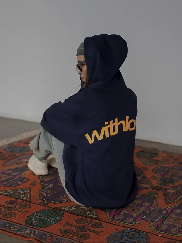 Withlove Letter Printed Hoodie Men Women Couple's Oversized Sweatshirt Harajuku Streetwear Tracksuit Female Male Clothing