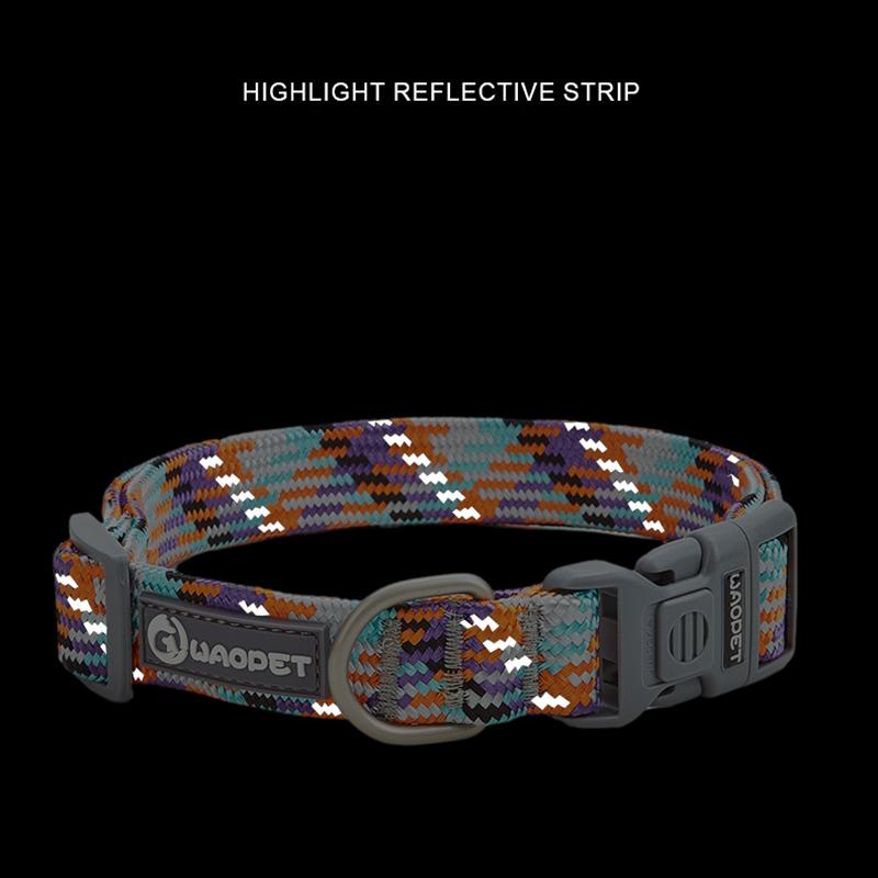 Нейлоновый ошейник для собаки регулируемый светоотражающий ошейник для питомца с металлической пряжкой и пряжкой быстрого расстегивания ошейники для больших и средних собак
