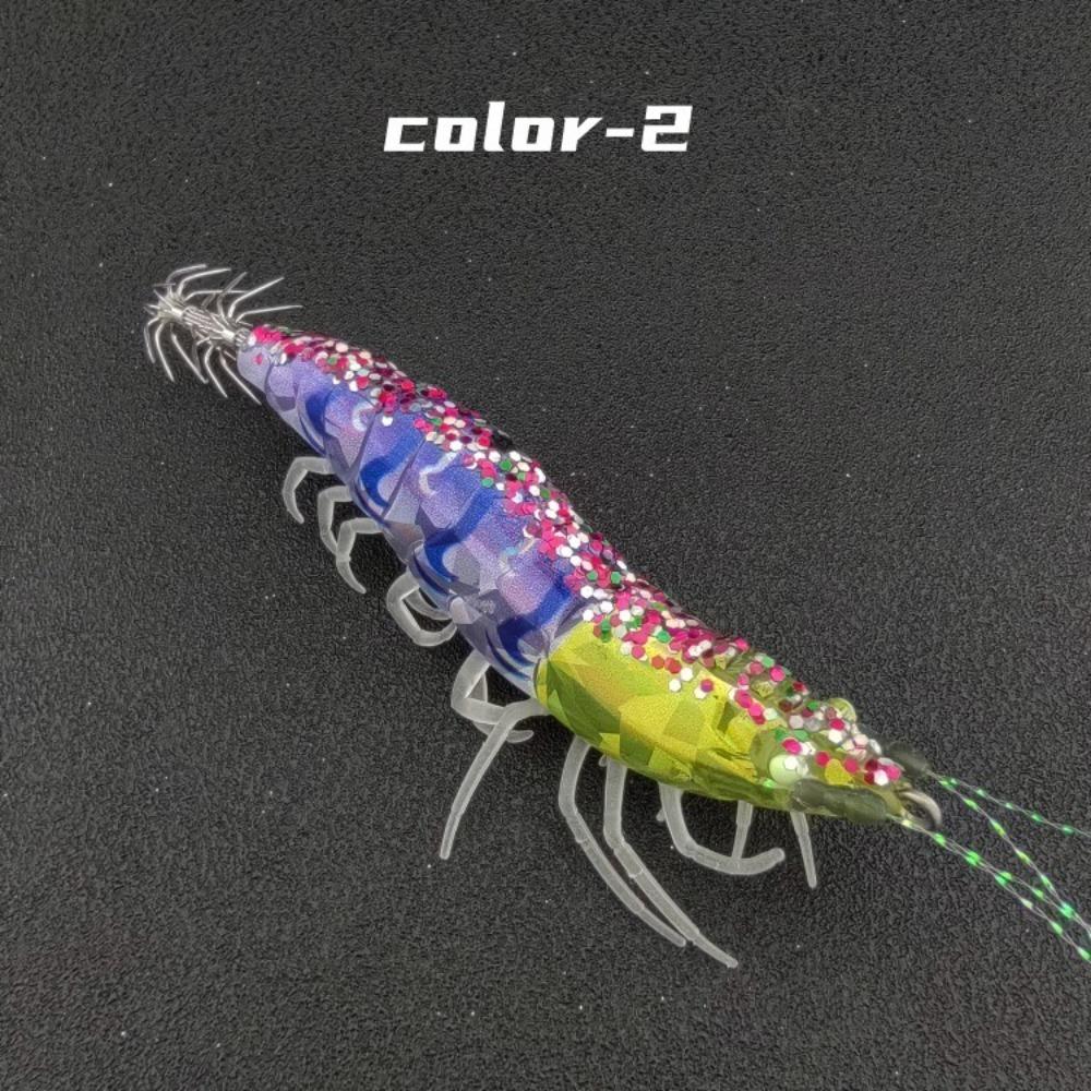 Wooden Material Squid Jig 10cm Length Flying Squid Jig Horizontal Shrimp Bait Saltwater Fishing