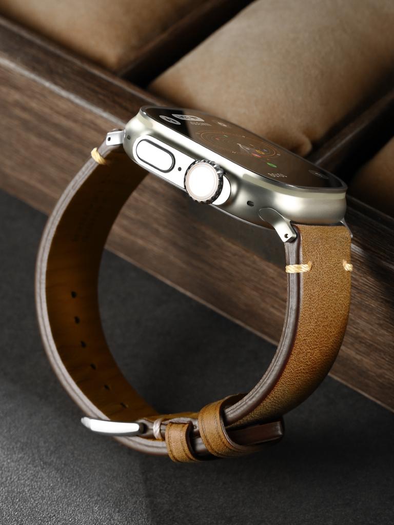 Роскошный кожаный ремешок для Apple Watch, Ultra 49 мм, серии 9, 8, 7, 6, SE, 45 мм, 44 мм, 41 мм, 40 мм, аксессуары, ремешки для часов