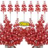 1-20Pcs Glitter Artificial Red Berry Stems Christmas Fake Berry Branches DIY Xmas Tree Garland Decoration Party Table Ornaments