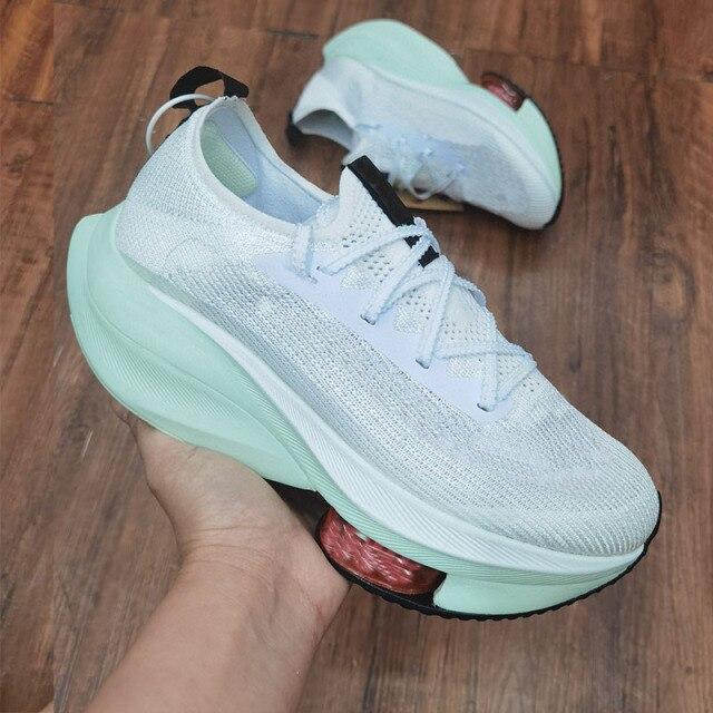 Новая эластичная обувь, мужские и женские тренировочные марафонские кроссовки на воздушной подушке, максимальный размер 45, с коробкой