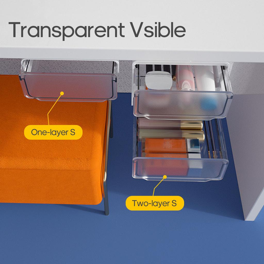 Under Desk Invisible Drawer Stationery Organizer Dormitory Desk Space-saving Storage