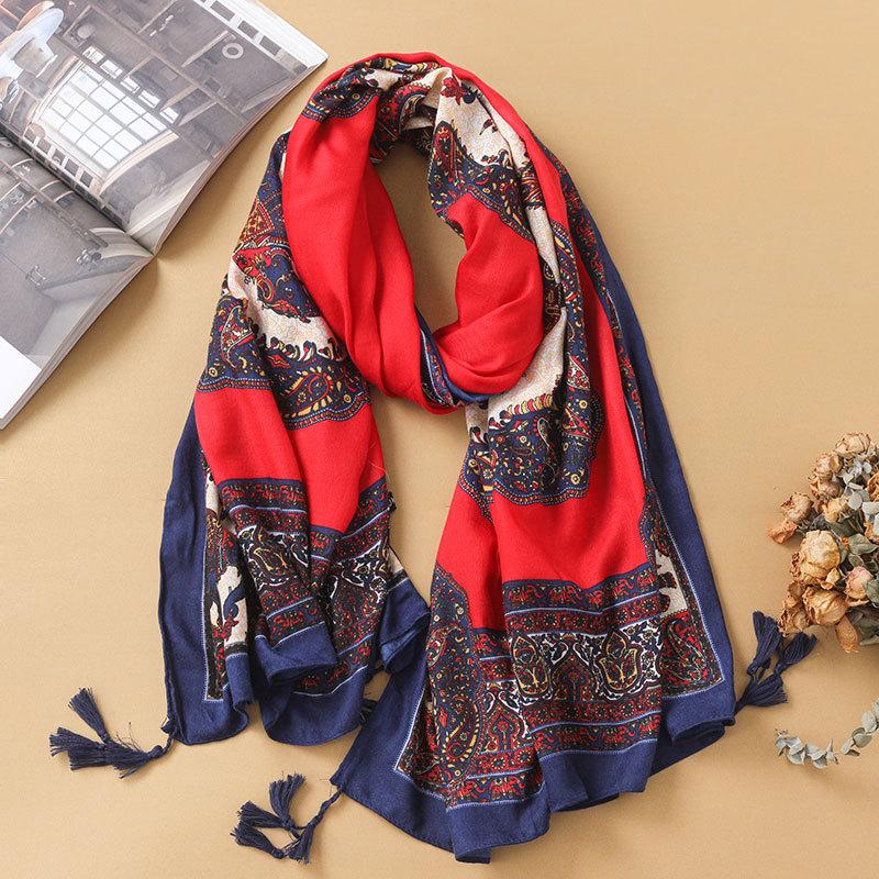 Thickened Women'S Travel Photography Shawl, Women'S Ethnic Style Scarf, Dual-Use Air-Conditioned Room Cloak