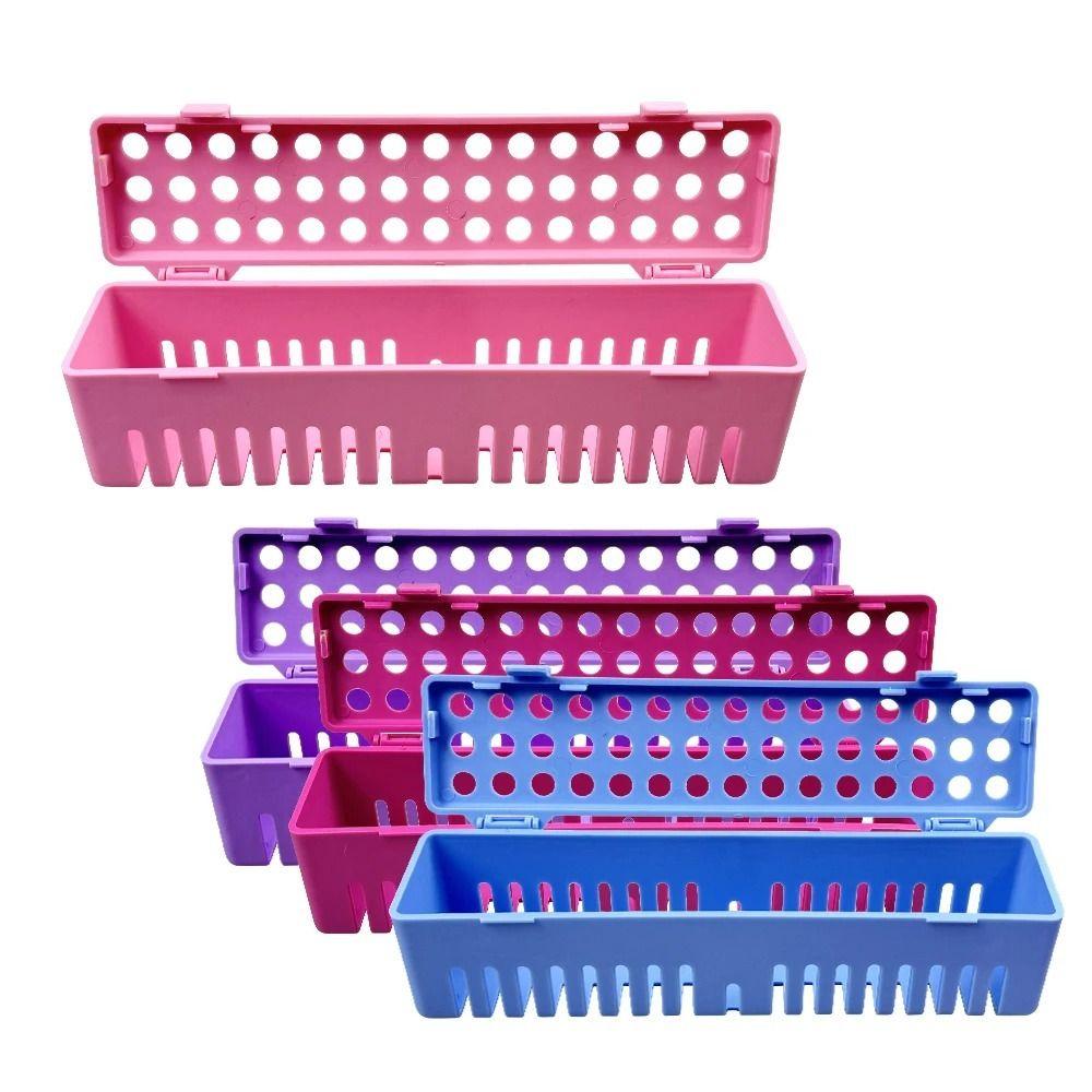 Plastic Dental Sterilization Case Perforated Design Dental Disinfection Tray Clinic Use