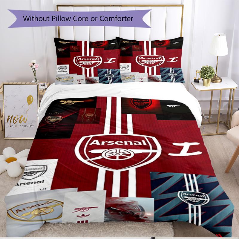 3pcs Duvet Cover Set (1*Duvet Cover + 2*Pillowcase, Without Core), football team.C Print Soft All‑Season Bedding Set, Home Bedroom Decor Gift
