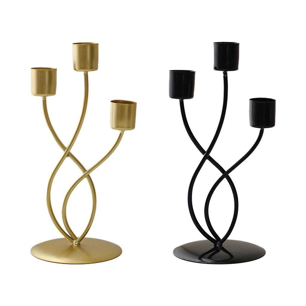 3 Arm Candle Holder Simple Nordic Home Decor Centerpiece Candlestick for Dining Room Party Living Room Wedding Thanksgiving