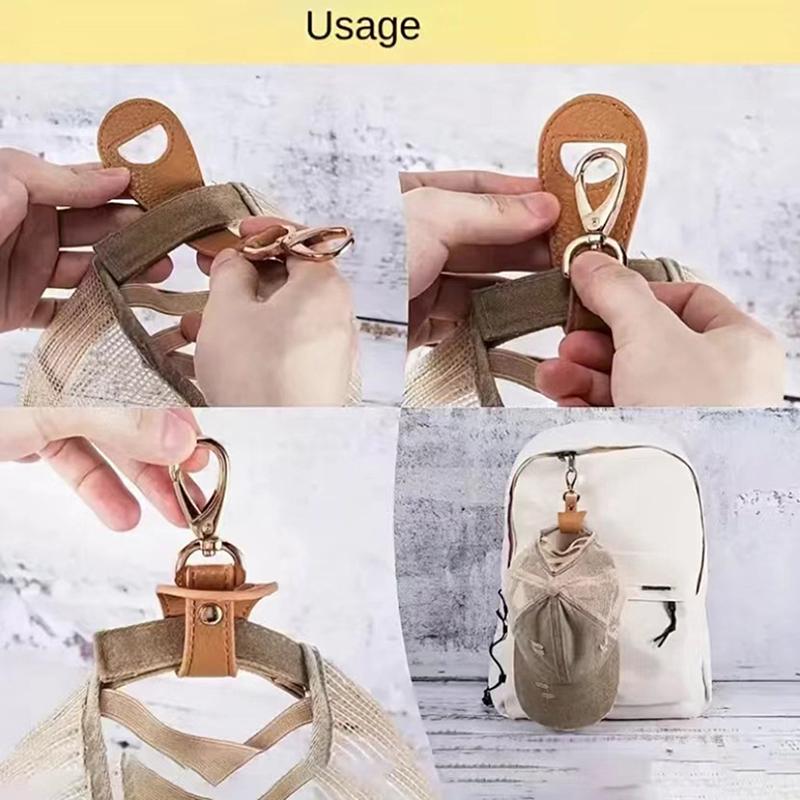 1 шт., зажим для шляпы из искусственной кожи, фиксирующий ремень для сумки, свободные руки, зажим для хранения, пряжка, зажим для шляпы для путешествий на открытом воздухе