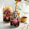 6PCS Whimsical Cute Summer Bird Crystal Stickers Tropical Parrot Floral Umbrella for Glass Cups, Water Bottles DIY  Scrapbooking