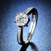 80 Points Simulated Moissanite Adjustable Ring, Slightly Inlaid with Zircon Six-clawed Woman