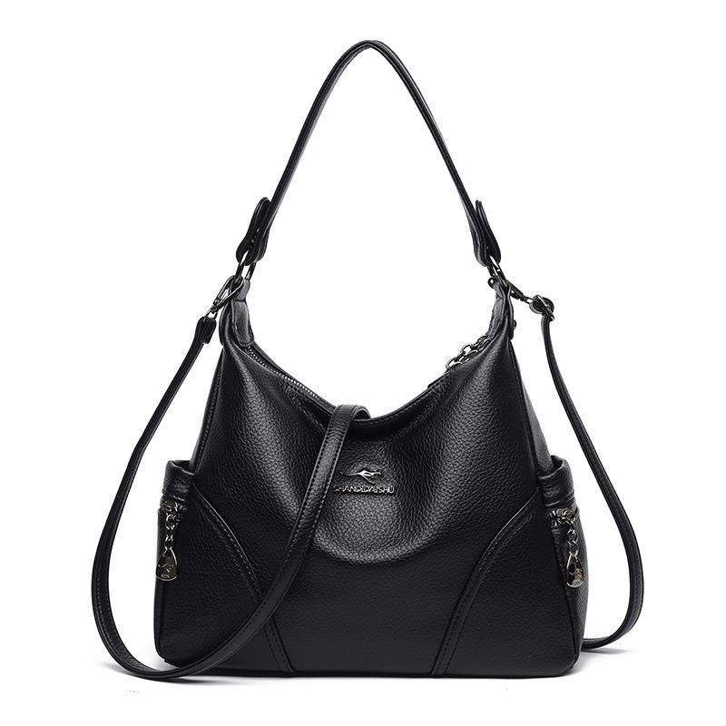 Сумка женская новая текстура мягкой кожи простая большая вместимость сумка-тоут подмышечная женская на плечо