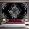 Mandala Black and White Sun and Moon Tapestry Mystical Witchcraft Divination Wall Hanging Hippie Wall Hanging Home Decoration