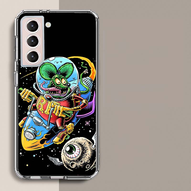 Surf Cool Rat F-Fink Phone Case For Samsung A16 A26 A36 A56 A17 A15 A25 A35 A55 A14 A24 A34 A54 A04S A05S Galaxy Note 20 10 9 8