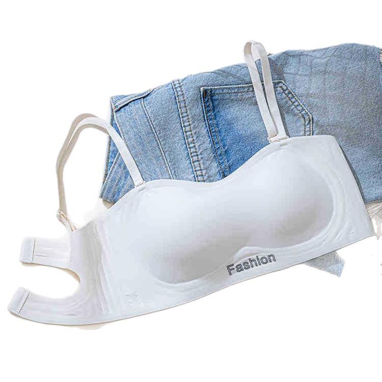 Seamless Push-Up Strapless Bandeau Bra for Women - Anti-Slip, Non-Drop, Backless Design, Enhances Small Chest