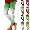 Women's Fashion Casual Outdoor Christmas Print Slim Stretch Yoga Pants Nine Minute Pants