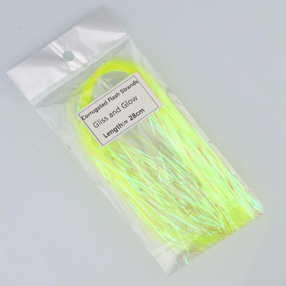 1mm Width Corrugated Flash Strands Fish Scale Gliss Glow Strands Tying Flash Tinsel  Jig Hook