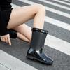 New Medium Tube Rain Shoes Women's Rubber Shoes Wear Non-slip Water Boots Thick-soled Water Shoes and Velvet Rain Boots