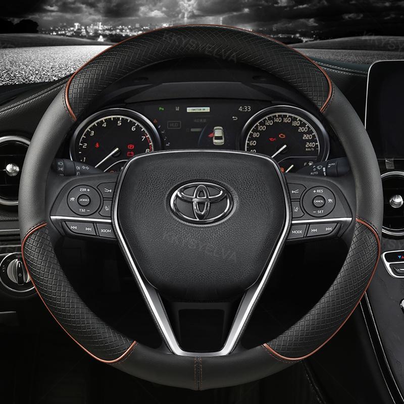 Чехол на руль автомобиля кожа 38 см для Toyota Corolla Fortuner Sequoia Auris Avensis YARIS Vios Celica 86 Rav4 4Runner C-HR