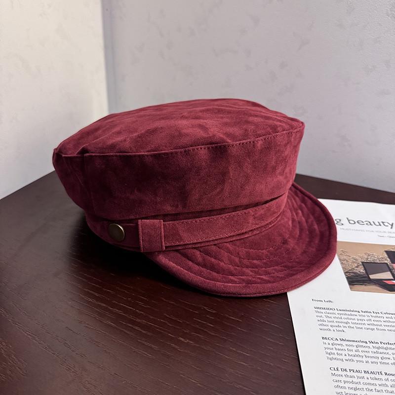 Beret Withsuede Vintage Fabric And Solid Color For Art And Lovers Fashion