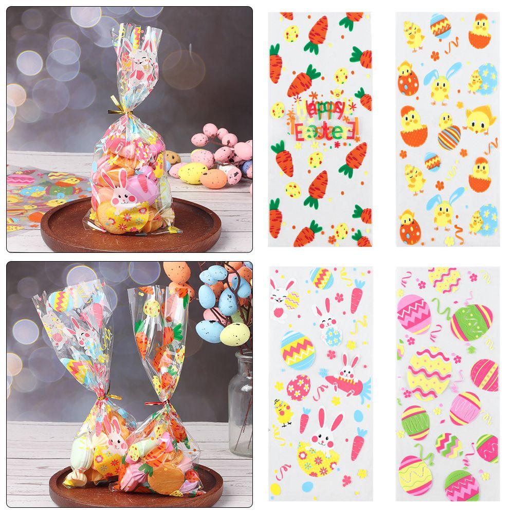 DIY Biscuits Snack Disposable Food Packaging Easter Candy Bag Cookie Packing Bag Happy Easter