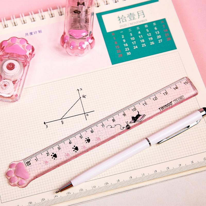 Пенал с кошачьей лапой, милый канцелярский набор, точилка, корректирующая лента, кавайный ластик, линейка Papeleria, пенал, школьные принадлежности для K