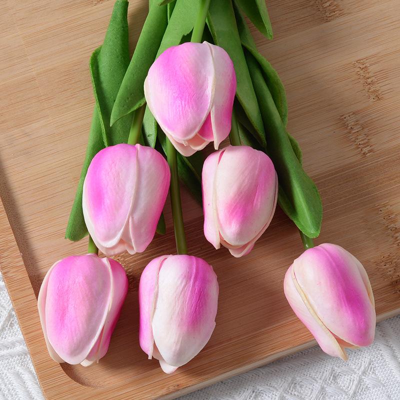 6 шт./лот букет искусственных цветов мини-тюльпан свадьба невесты гортензии цветочный декор для вечеринки