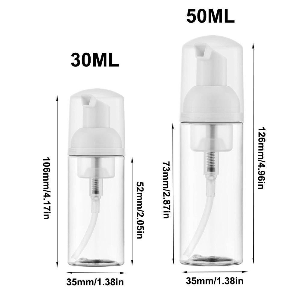 30/50ml Foam Pump Bottle Clear Empty Soap Bottle Portable Foaming Dispenser Cosmetics Packaging