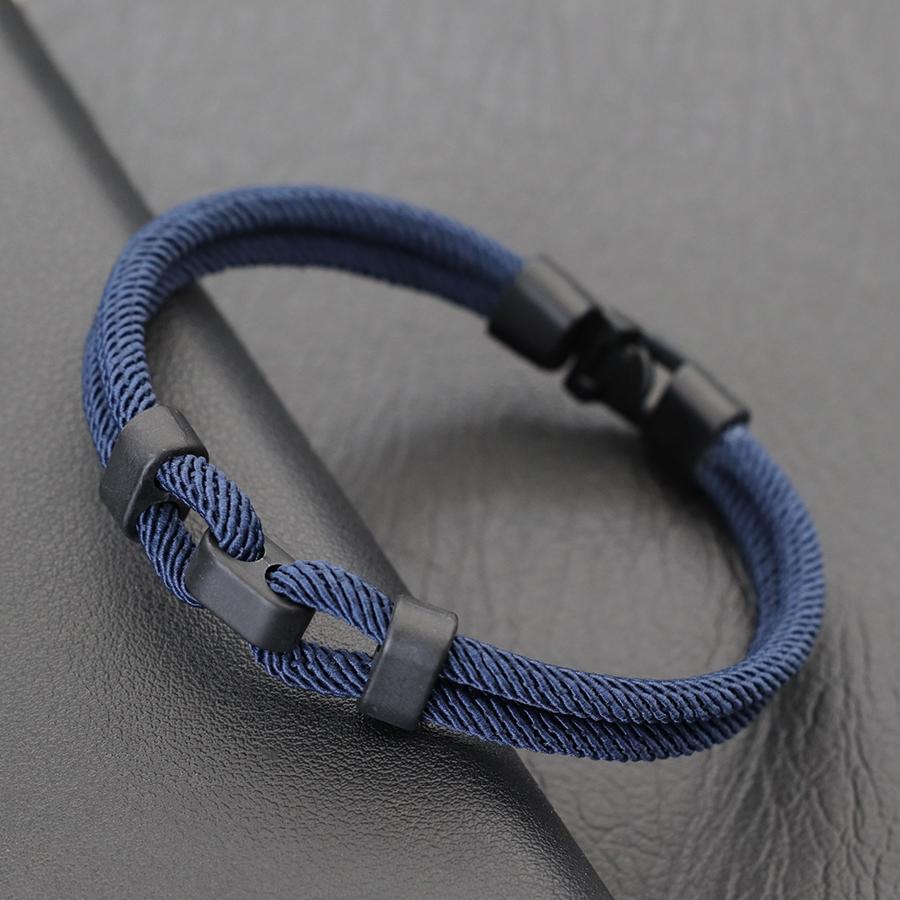 Мужской простой браслет с застежкой 4 мм, черный, ручной работы, миланская веревочная застежка, браслет, ювелирные изделия, защита запястья