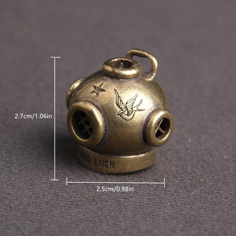Brass 1PC Knife Bead Submarine Diving Helmet Survival Bracelet Buckle Key Chain EDC Decorative Accessories