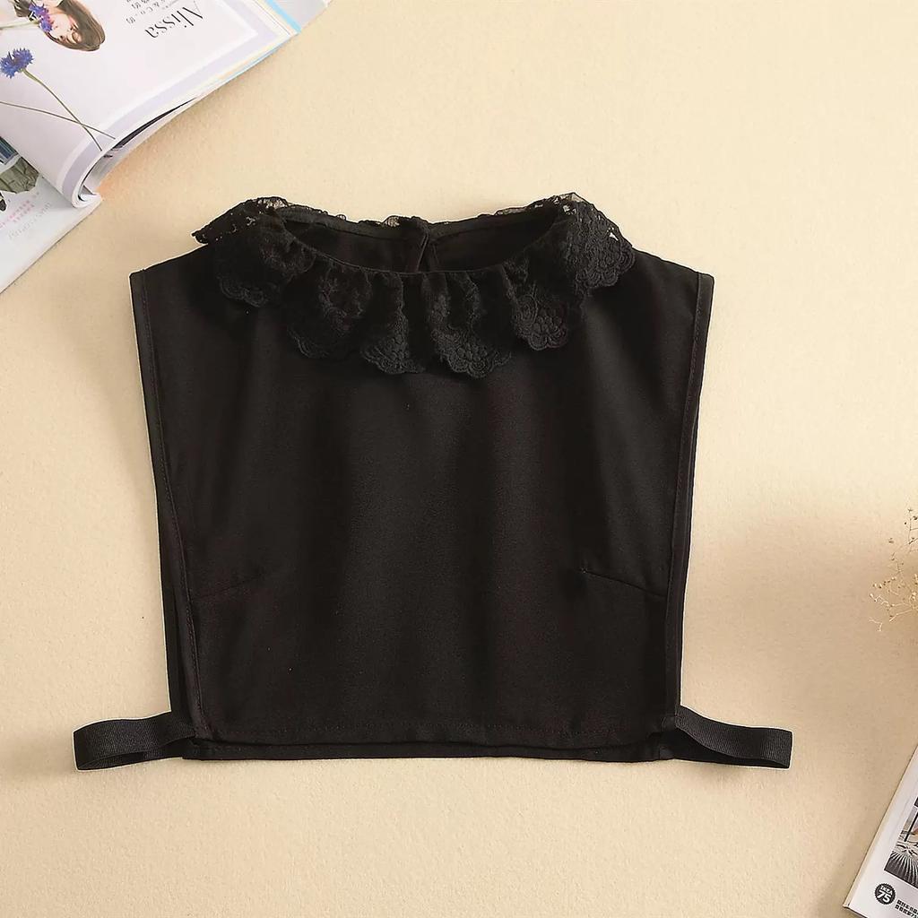 Fashion Half Shirt Style Fake Collar for Women Stand Detachable Collar Fake Girls Vintage Lace Ladies False Blouse Collar Decor