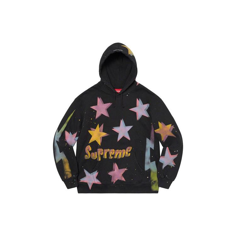 Supreme Week 1 Gonz Stars Hooded Sweatshirt Stars Pattern Fall Hooded Fleece Lined American Trendy Sweatshirt Unisex SUP-SS21-452