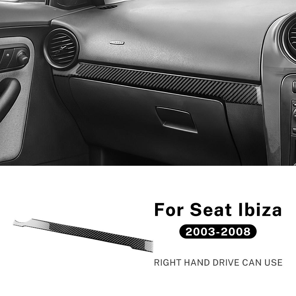 sdbn7 Real Soft Carbon Fiber Sticker For Seat Ibiza 6l 2003 2004 2005 2006 2007 2008 LHD RHD Car Passenger Co-pilot Strip Interior