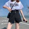 Pants Classic and Minimalist Fashion Versatile Women's Summer High-waisted Thin Broken Holes A Word Loose Wide-legged Denim Shorts Individuality