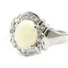 Silver Ring 'Goddess Opal' White Silver (rhodium) - 14x12 Mm