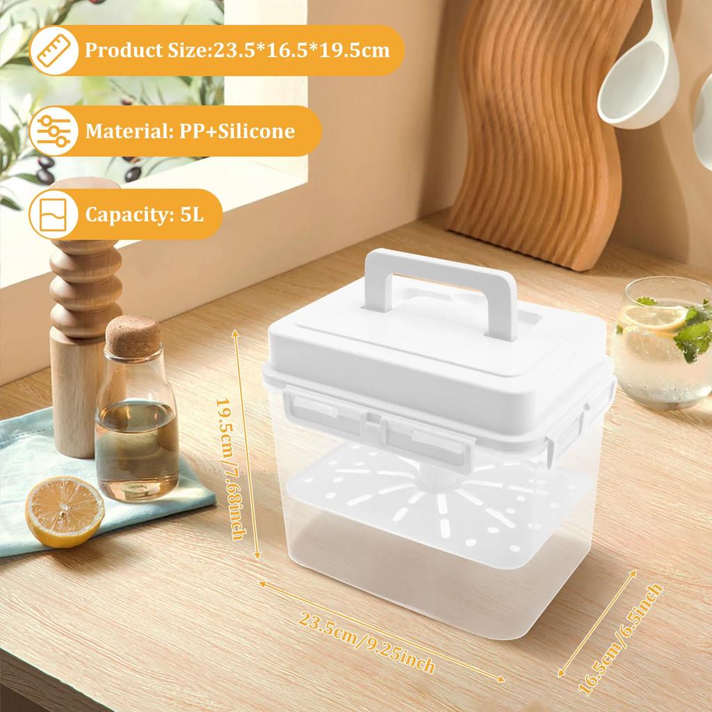 4/5 л Банка для солений Герметичный контейнер для ферментации солений для соленых огурцов, корнишонов, квашеной капусты, оливок, кимчи