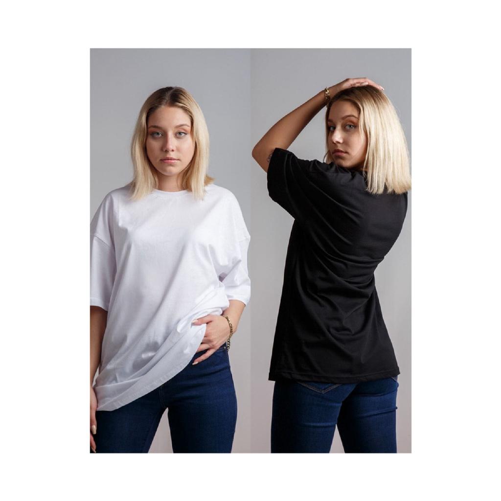 Комплект черно-белых футболок оверсайз (2 шт.)